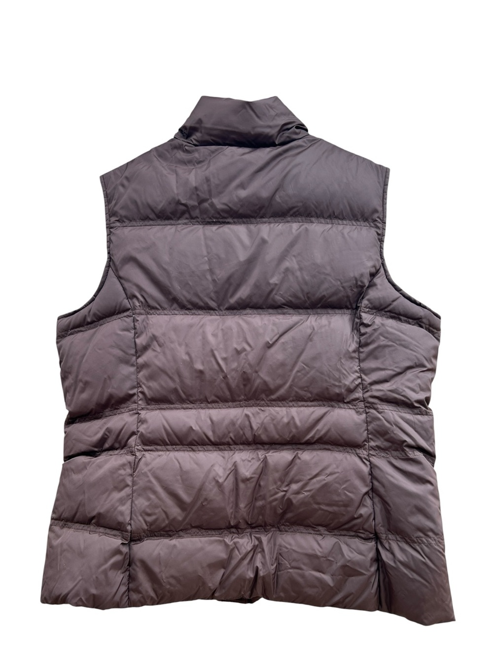 Lands’ End Women’s Quilted Puffer Vest in Brown Down and Feather Insulated Sz M - Picture 2 of 9